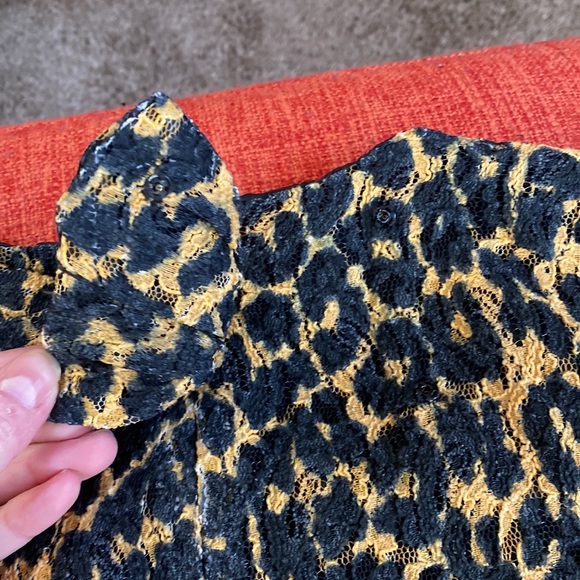 RODARTE x Target Leopard Print Black Lace Mini Dress Bows - Picture 12 of 15